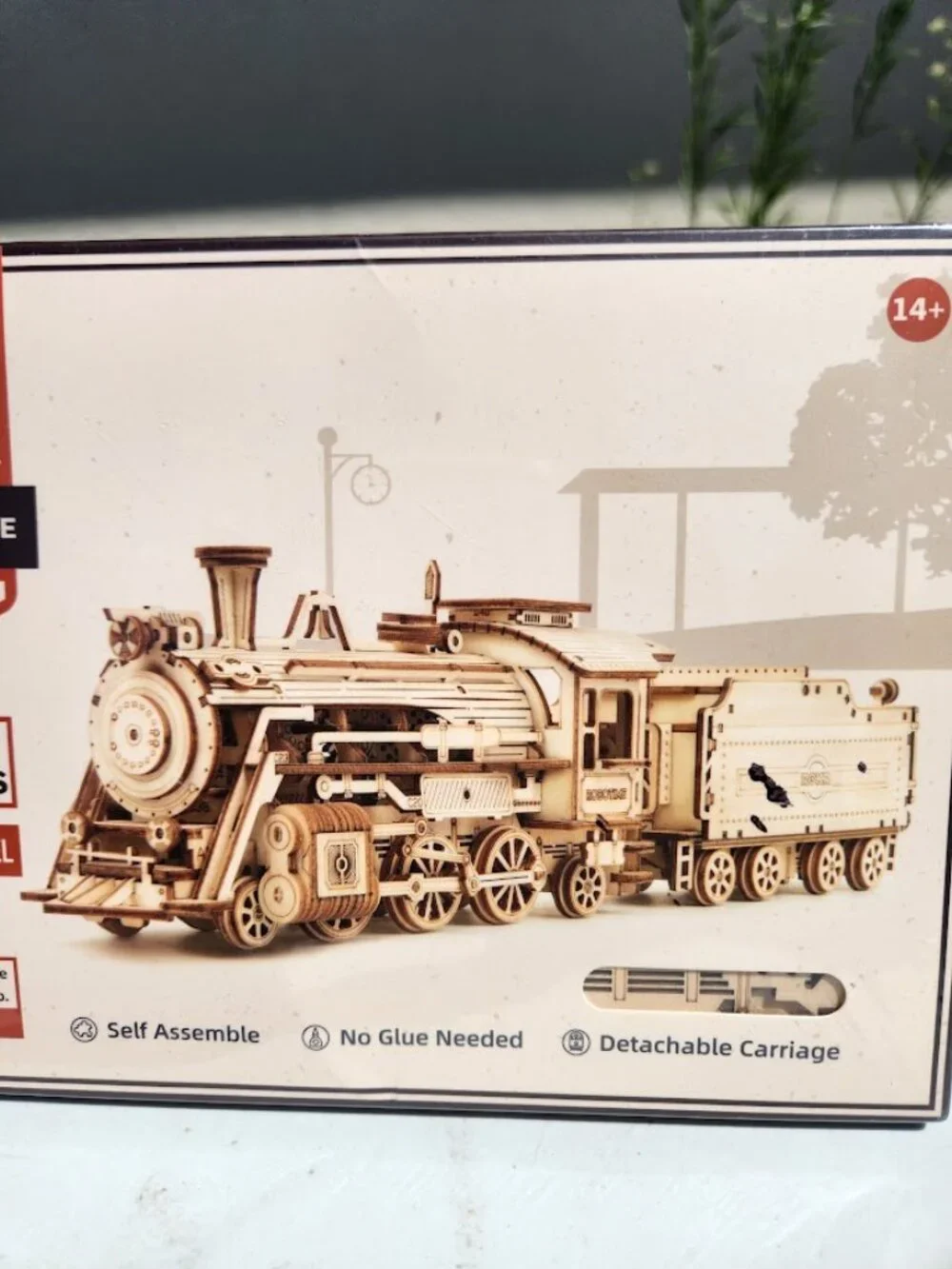 New Rokr 3D Wooden Puzzle Mechanical Train Model Kit Toy Building Set Gift Steam